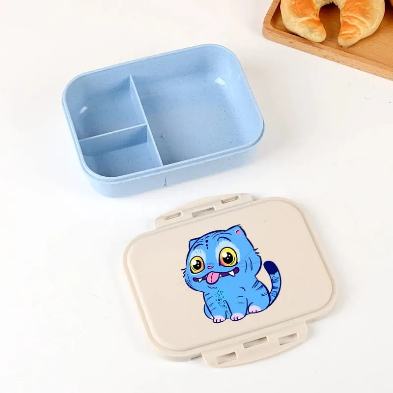Demon Hunters Lunch Box for Boy Girl Cute Mira Zoey Jinu Portable Plastic Bento Box with Dinnerware Food Fruit Container