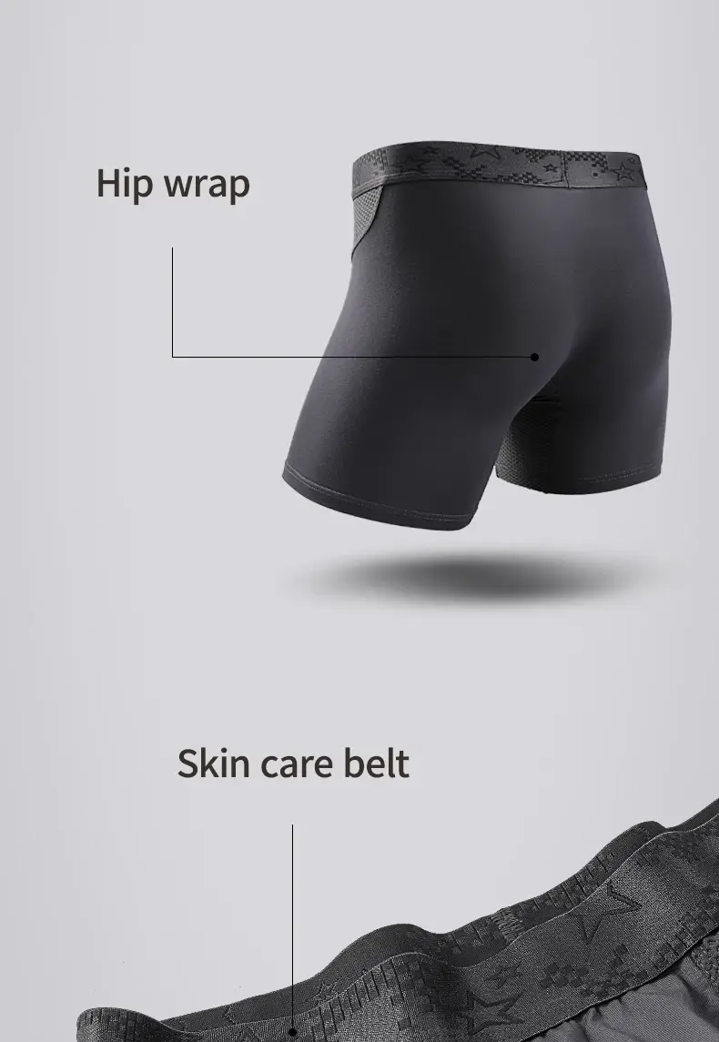 Ropa interior deportiva extendida, calzoncillos tipo bóxer para hombre, pantalones cortos cuadriláteros de entrenamiento transpirables de talla grande para correr, antiabrasión Modal — image 8