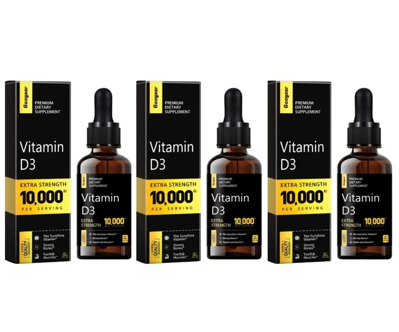 Vitamin D Liquid 10 000 IU Extra Strength Quickly Absorbed Supports Strong Bones with Vitamin C and Calcium 30 ML Net — image 9