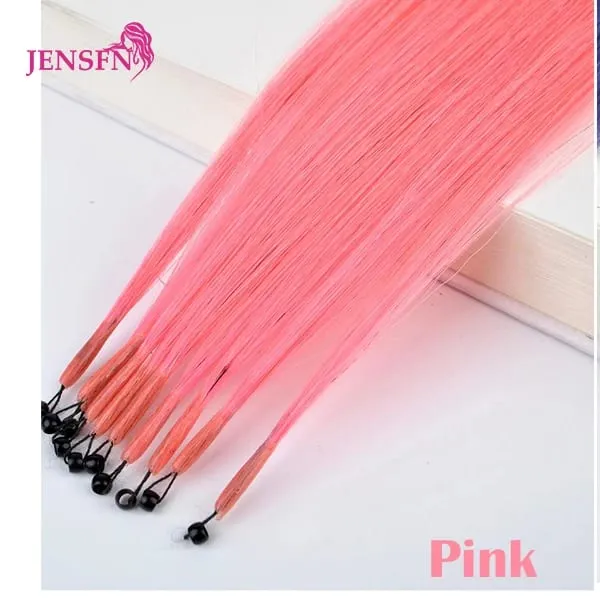 8D Natural Hair Extensions Human Hair 10pcs 0.5g/s Micro Ring 18Inch Micro Link Hair Loop Extension For Women variety of color