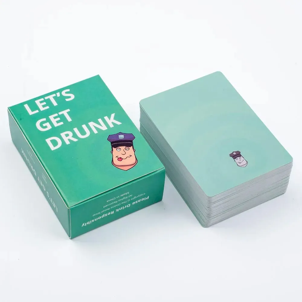 88 pcs Let's Get Drunk Drinking Card Game in Box English Version for Parties Borad Games 8.8x6.3cm