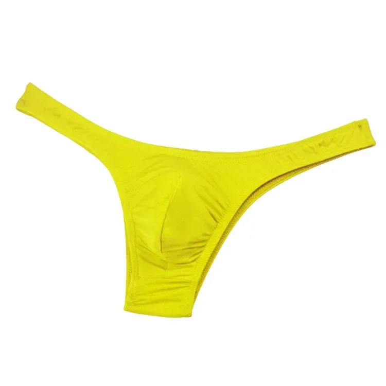 Men's Underwear T-Back G-String Briefs Sexy Breathable Ice Silk Tangas Thong Hot Porn Lingerie Fashion Low Waist Panties Male