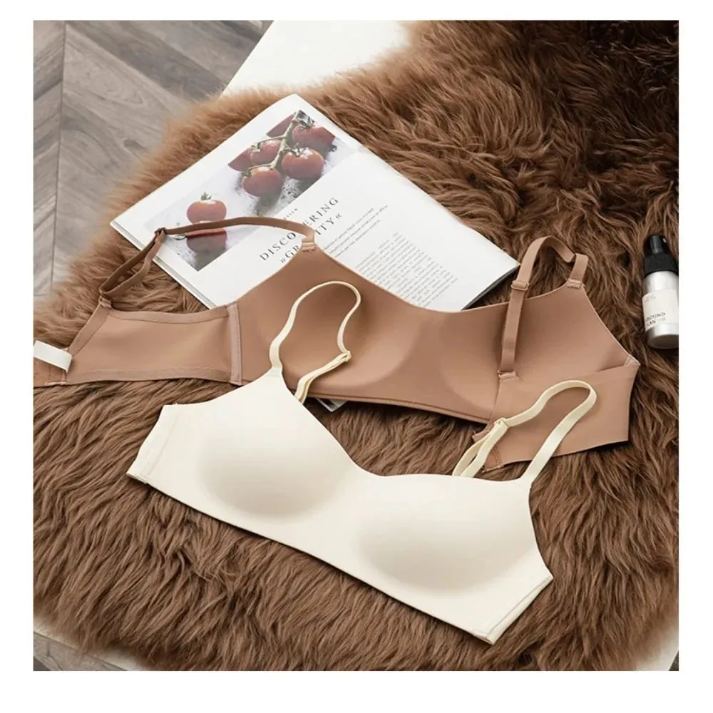 Thoải mái mềm mại thoải mái Áo ngực không dây Vải thoáng khí Cúp mỏng Push Up Bra Không dây đàn hồi Áo ngực liền mạch Đồ lót làm đẹp