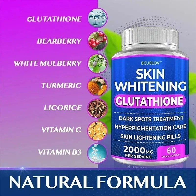 Glutathione Skin Whitening - 2000 mg Glutathione Supplement - Anti-Aging Antioxidant Skin Nutrition Supplement