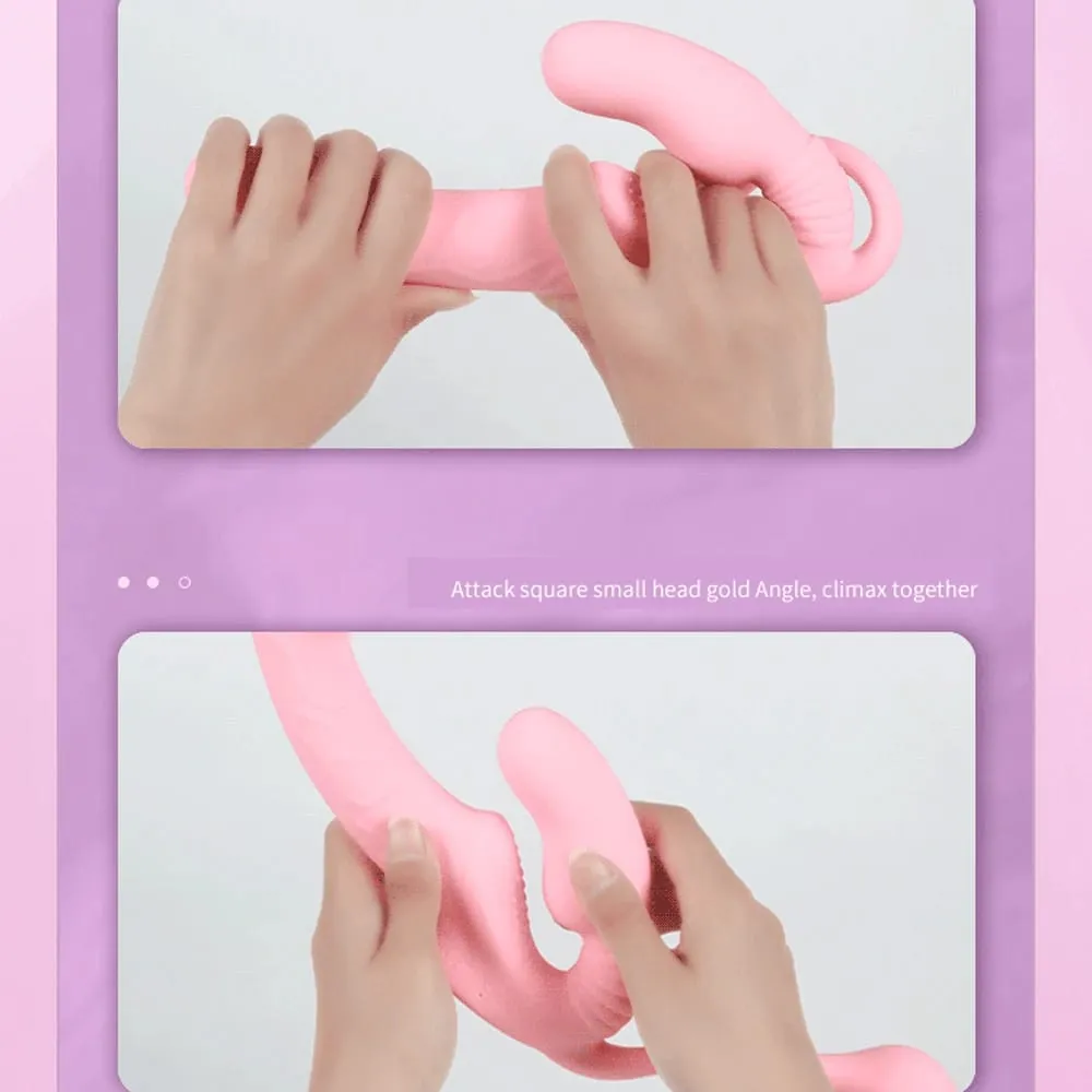 Popruh bez ramínek na dildo Vibrátor Anal Plug Masager Lesbian 3v1 Vibrátor G-Spot stimulující klitoris Sexuální hračka pro pár