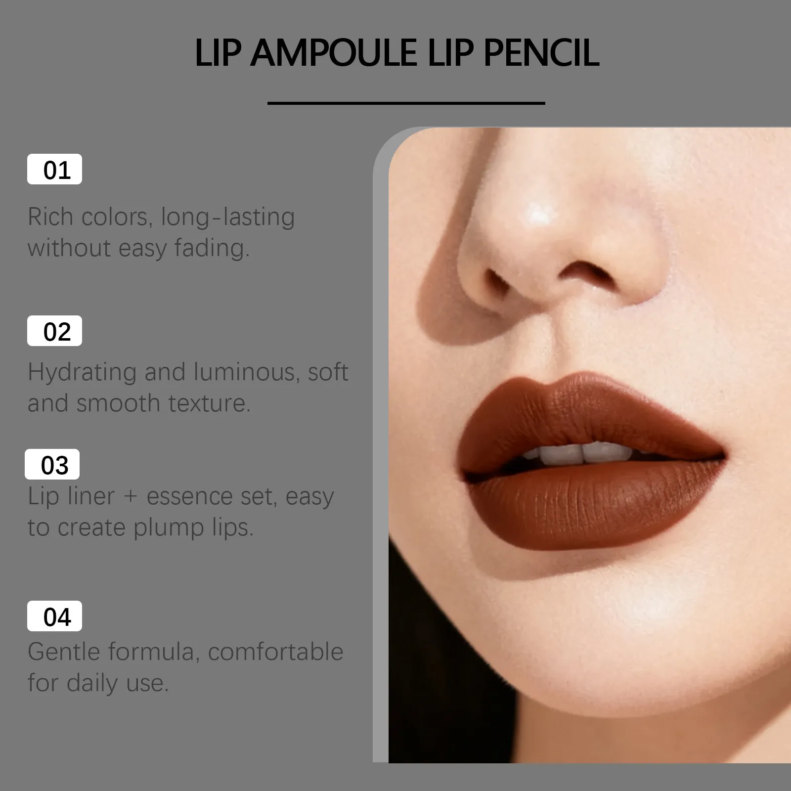 Waterproof Matte Lipliner Pencil Set Long Lasting Non Drying Perfec Lining Filling Lips Moisturizing Plump Lip Color Lip Care