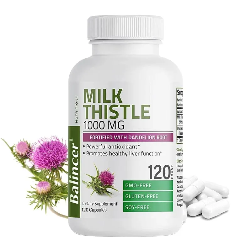 Natural Milk Thistle Supplement - Detoxifying and Cleansing for Men and Women Liver Health and Supports Liver Function
