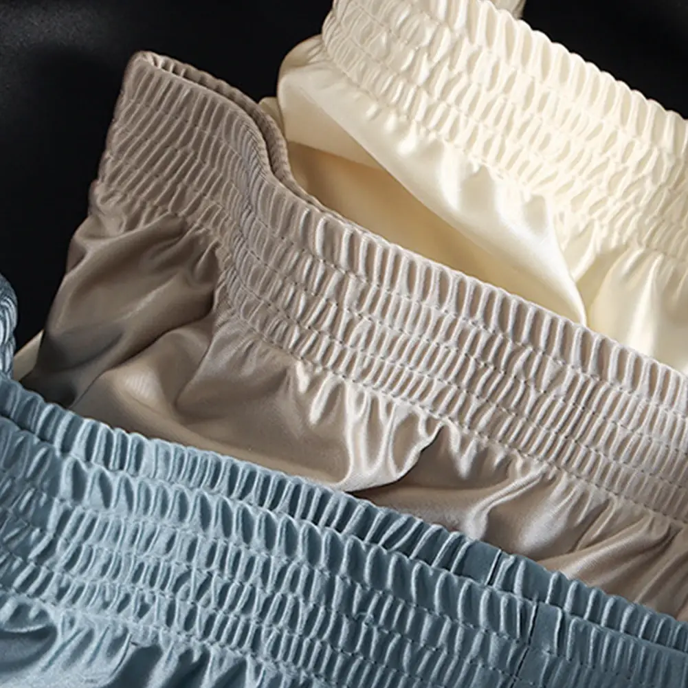 1 pz Uomini di Seta del Ghiaccio Liscia Solido Boxer Mutandine L-3XL di Grandi Dimensioni Allentato Degli Indumenti Da Notte Della Biancheria Intima Tronchi Senza Soluzione di Continuità Comodi Indumenti Da Notte