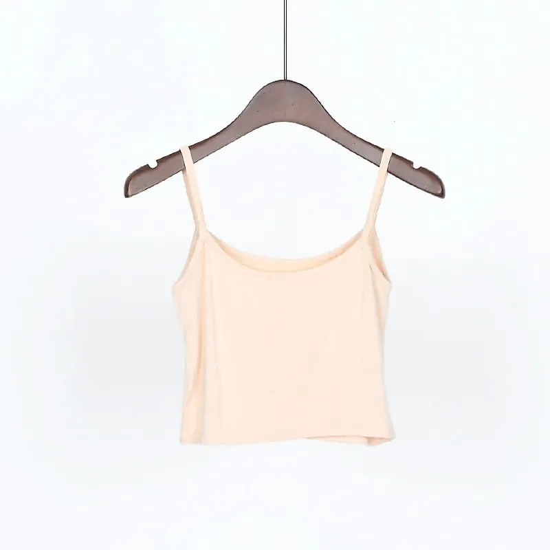 Summer New Solid Color Small Camisole for Girls and Students with A Slimming Look and A Versatile Thread Vest. Short Base Shirt
