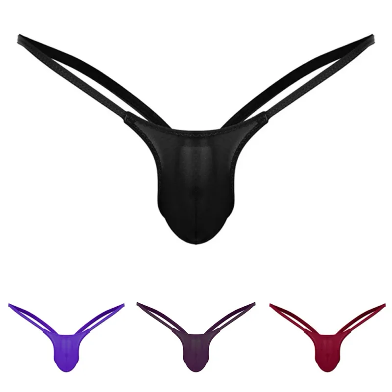 Ultra-thin Gay Men Thong G-string Seamless Men Jockstrap Micro T-back Underwear Male String Bikini Swimwear Pouch Underpant A50