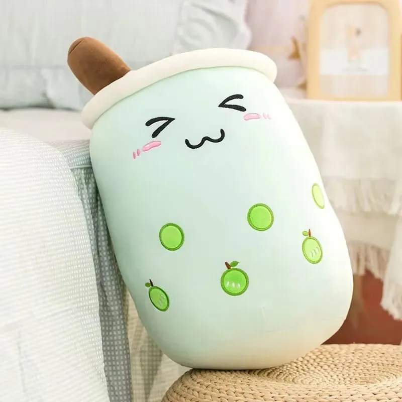 Kawaii Milk Tea Cup Plush Pillow 23cm Stuffed Food Fruit Boba Doll Ultrasoft Stuffed Plush Tea Shop Kids Toys Birthday Gift