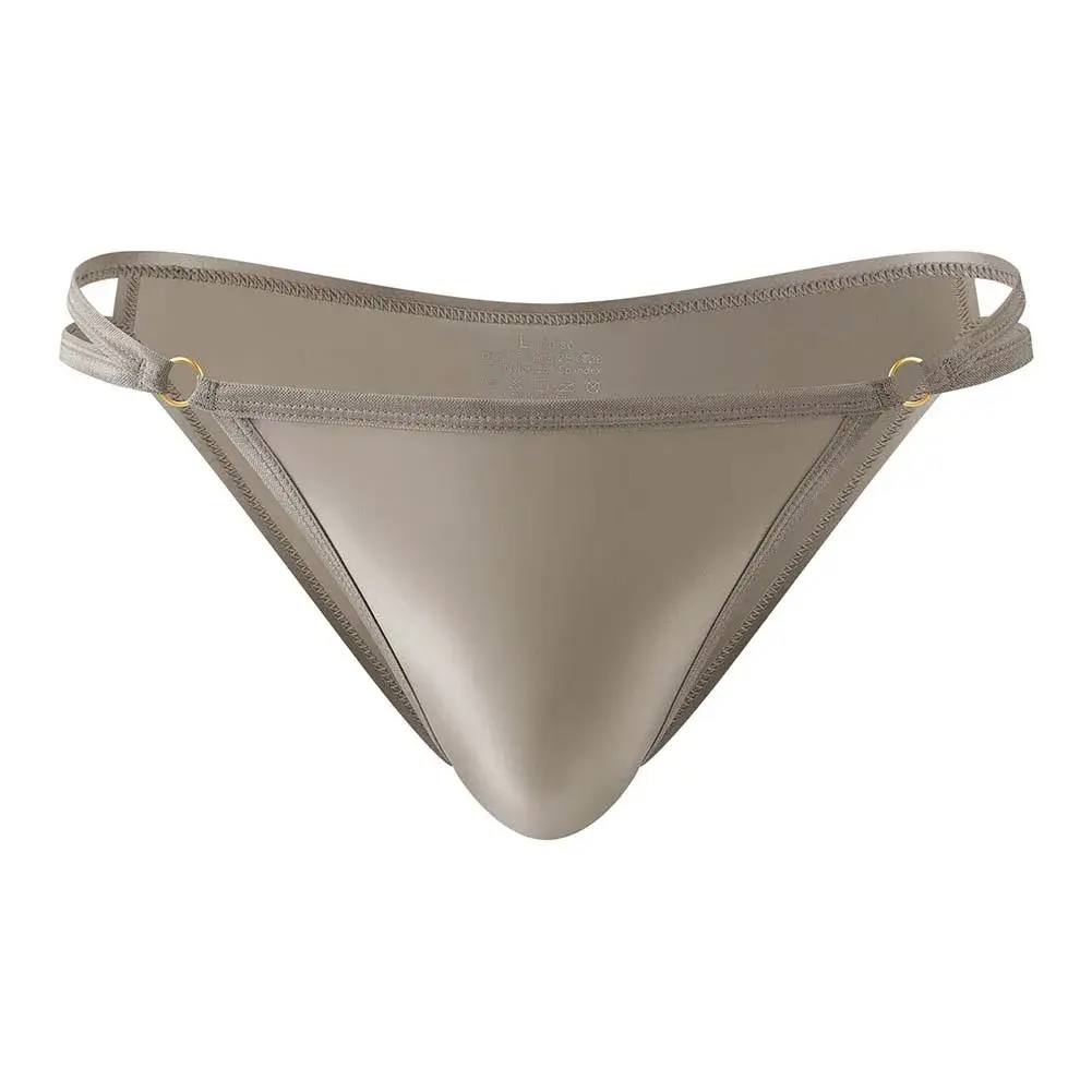 Men\'s Shiny Satin Low Rise Briefs Half Wrapped Buttocks U Shaped Pouch Comfort Underwear Stretch Fabric Size M 2XL — image 1