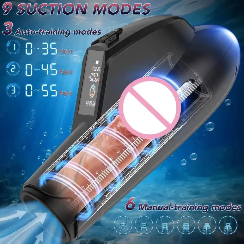 Electric Penis Pump Sex Toys Pumps Enlargers Submarine Vacuum Sex Toy for Men Penis Extender Pumps with 9 Suction Modes 18+
