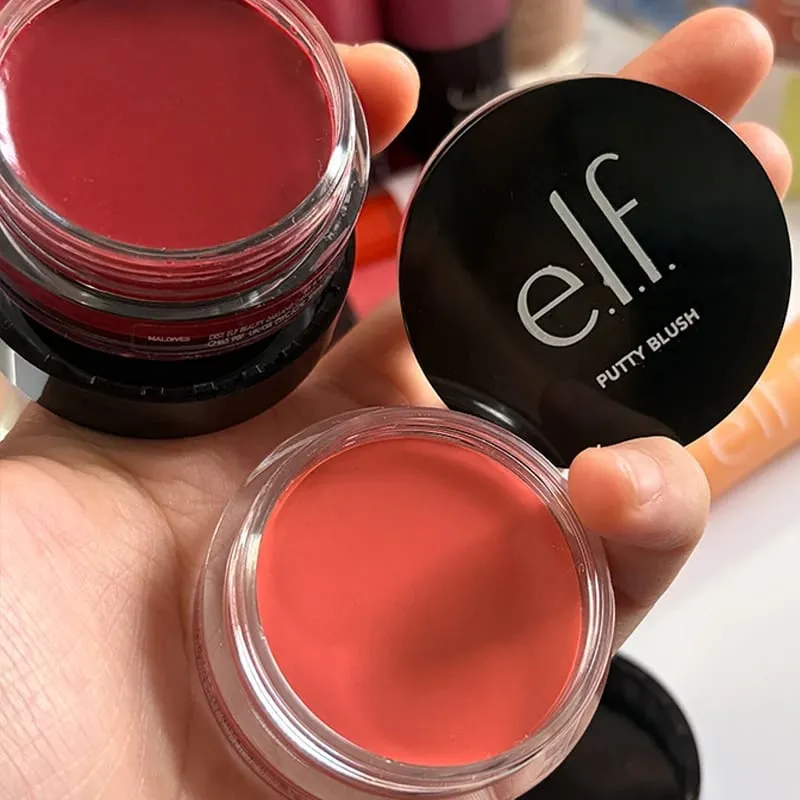 Elf Putty Blushcream Blush Balm in Pink Tones Bora Bora Matte Pearlescent and Shimmering Lip Glaze for Moisturizing Lips Makeup