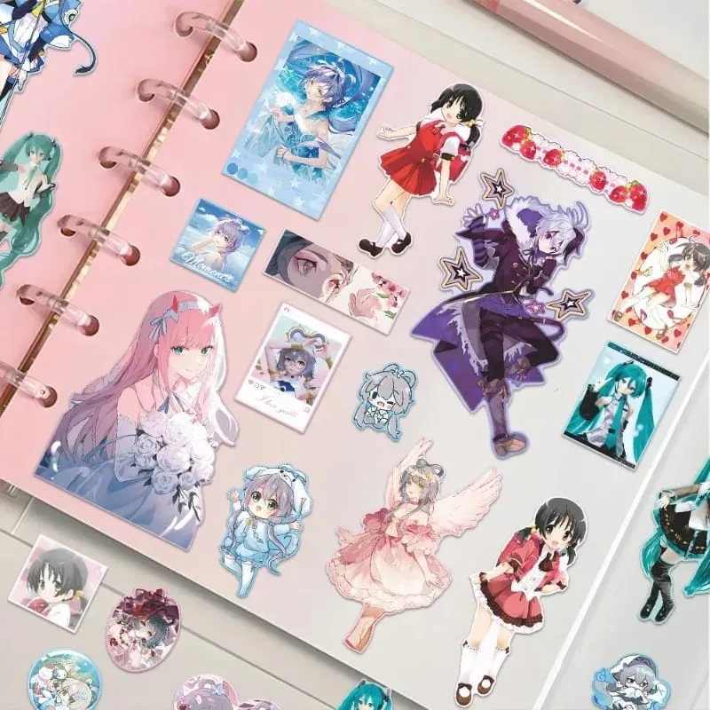 하츠네 미쿠 -Project DIVA- 스티커 하츠네 미쿠 카가미네 린/렌 애니메이션 주변 저널 소재 스티커 8 매 새 선물