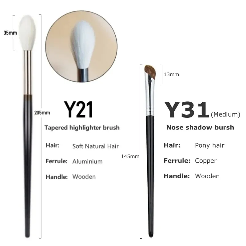 Tapered Highlighter Makeup Brushes Natural Goat Hair High Quality Face Blender Contour Make Up Brush Tools