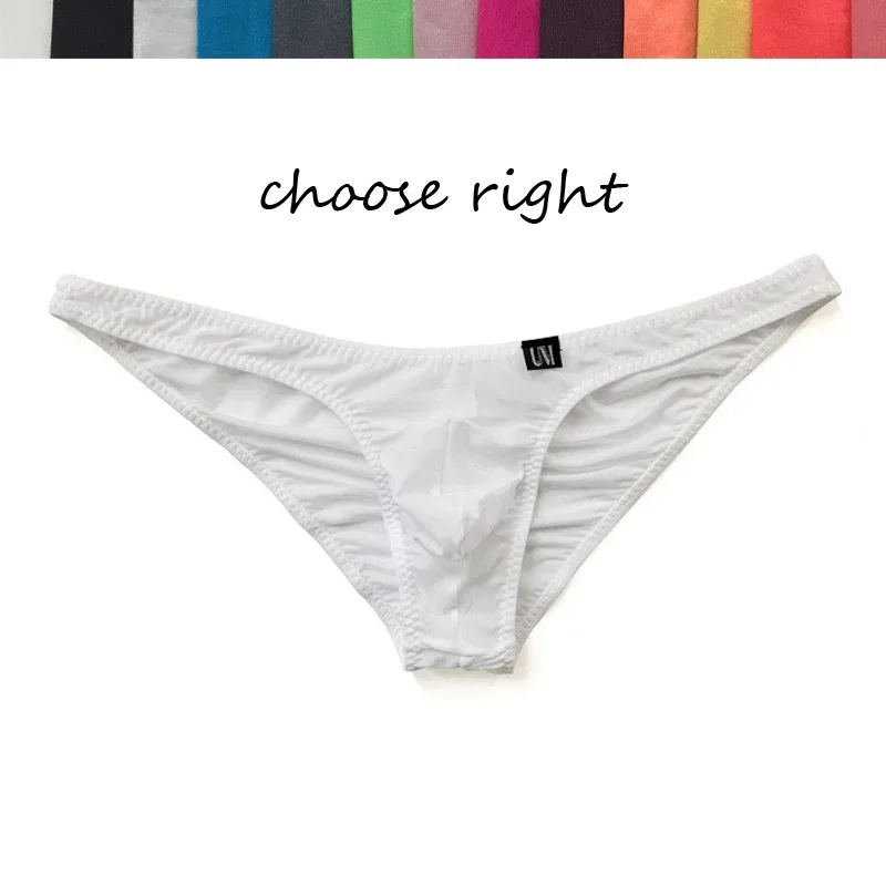 Hip Silk Skating Silk Low Waist Panlalaking Sexy Brief Ultra-manipis Makahinga Solid na Kulay Three-dimensional na Panlalaking Panlalaki