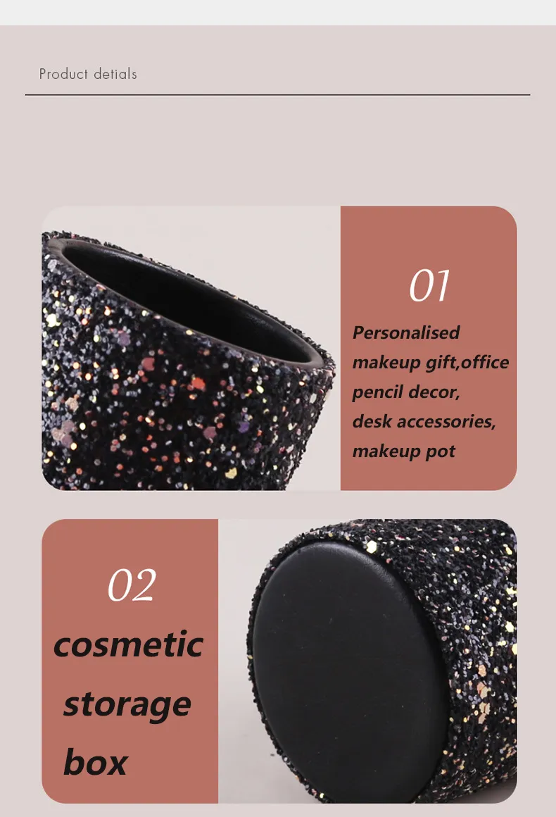 Makeup Brush Holder Organizer Crystal Vanity Decor Bling Personalized Comb Brushes Pen Storage Box Container