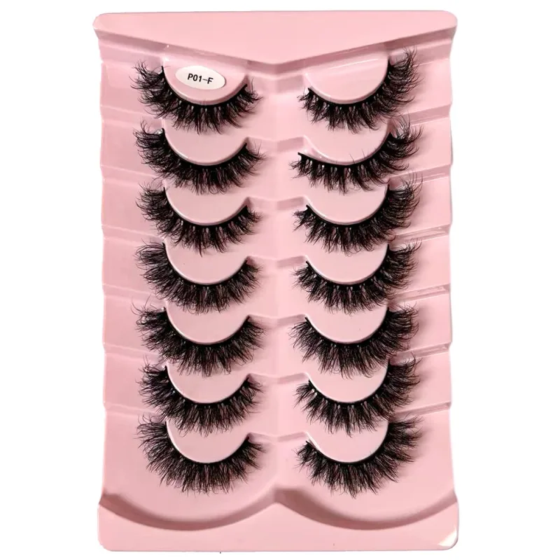 Classic 3D Volume Faux Mink Lashes Natural Look Fluffy False Eyelashes Wispy Cat Eye Lashes Fluffy 3D Mink Lashes