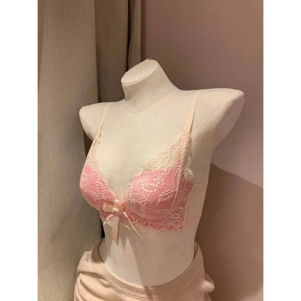 Hot Selling Wireless Lace Bra Women Small Bust Thick Padded Push Up Lift Anti Sag Side Support Sexy Lingerie 32‑38 AB