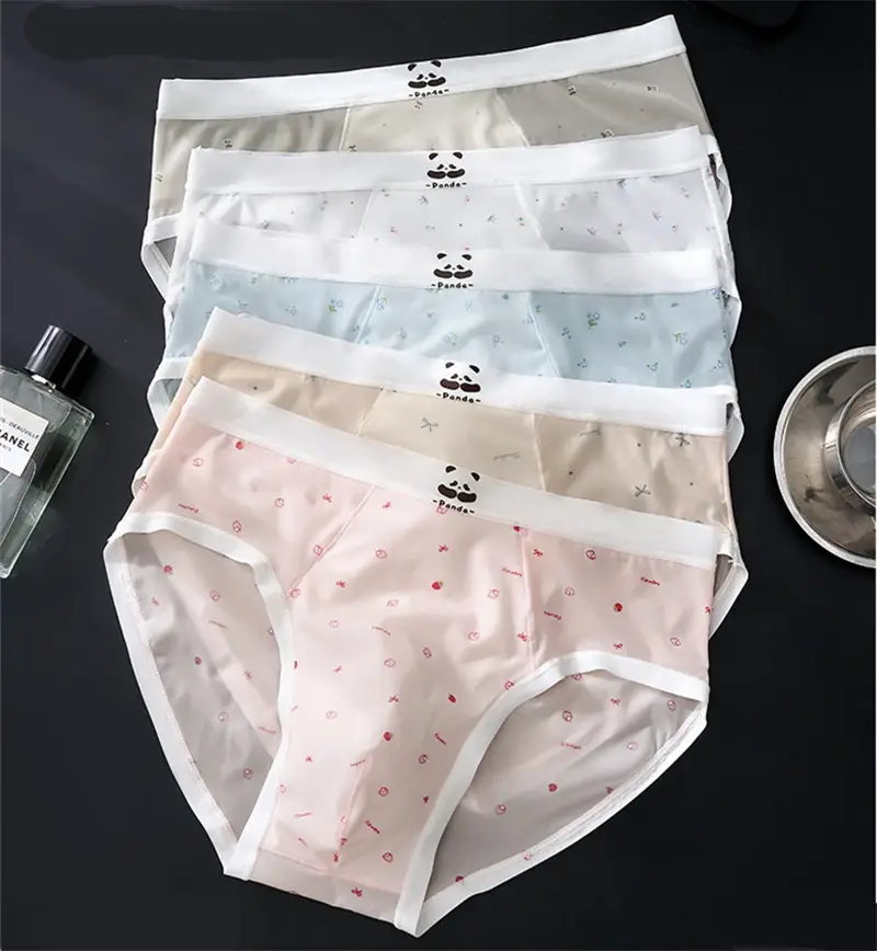 Baru Bare feel seluar dalam lelaki bercetak sissy cuecas masculino sutera ais seksi tøy lelaki cueca nipis lancar calzoncillos hombre