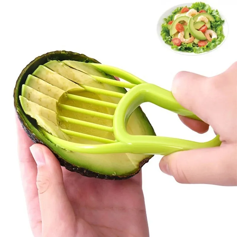 3 In 1 Avocado Slicer Shea Corer Butter Fruit Peeler Cutter Pulp Separator Plastic Knife Kitchen Vegetable Tools Kitchen Gadgets — image 7