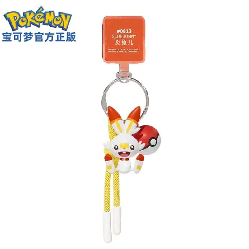 Gantungan Kunci Pokemon Scorbunny Tulen Grookey Riolu Sobble Wobbuffet Cubone Anime Action Figure Mainan Gantungan Kunci Hadiah Loket Wangian