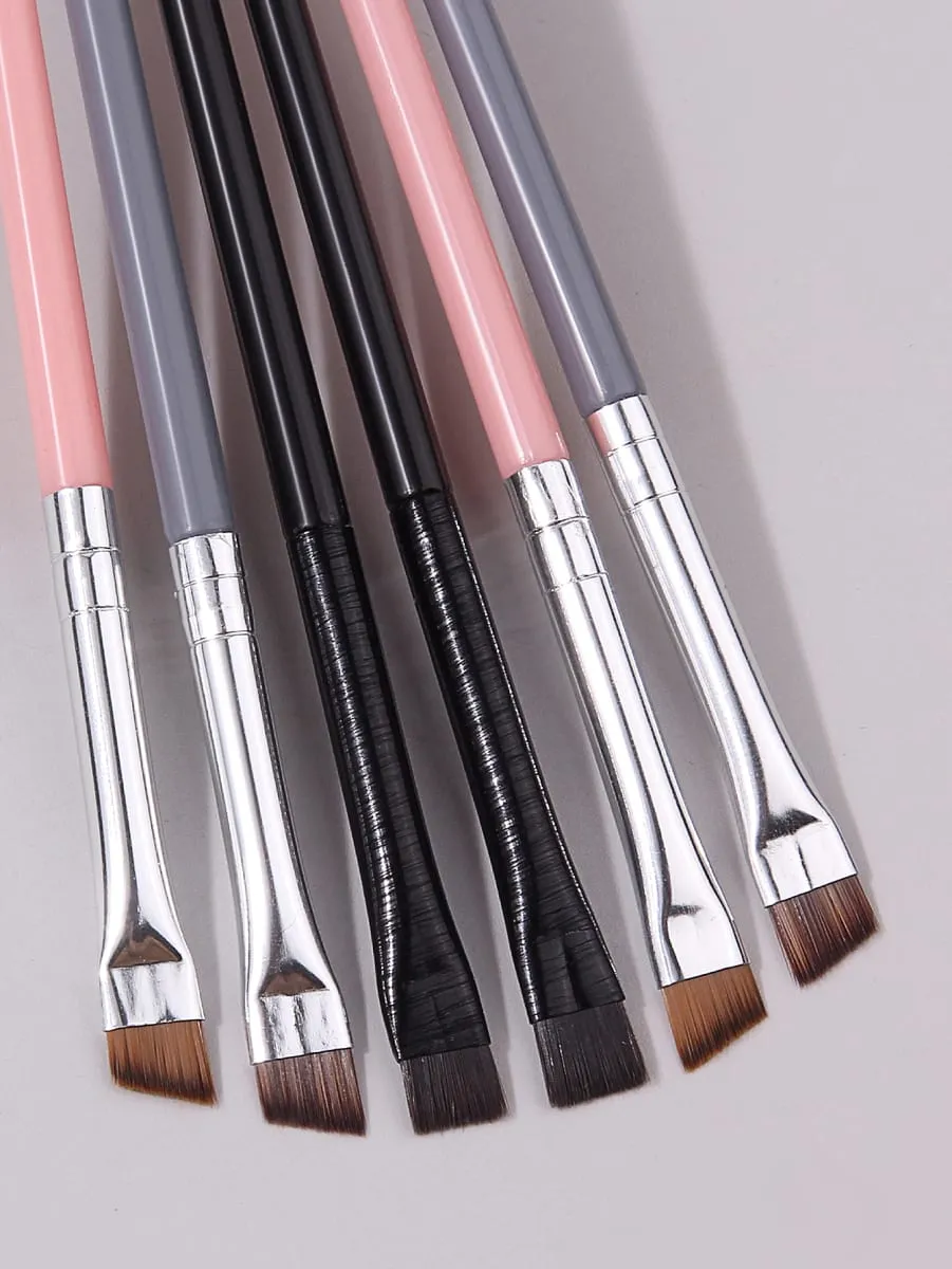 6Pcs Ultra‑Thin Blade Eyebrow Brush Set Precision Angled Eyeliner Brushes For Eyebrow Liner Detail Eye Makeup Cosmetic Beauty To — image 5