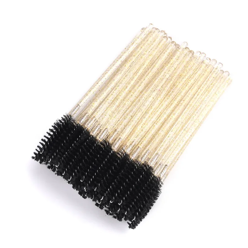 50pcs Disposable Eyelash Brushes Extension Crystal Eyebrow Brush Mascara Wand Eye Lashes Cosmetic Tool Set Makeup Beauty