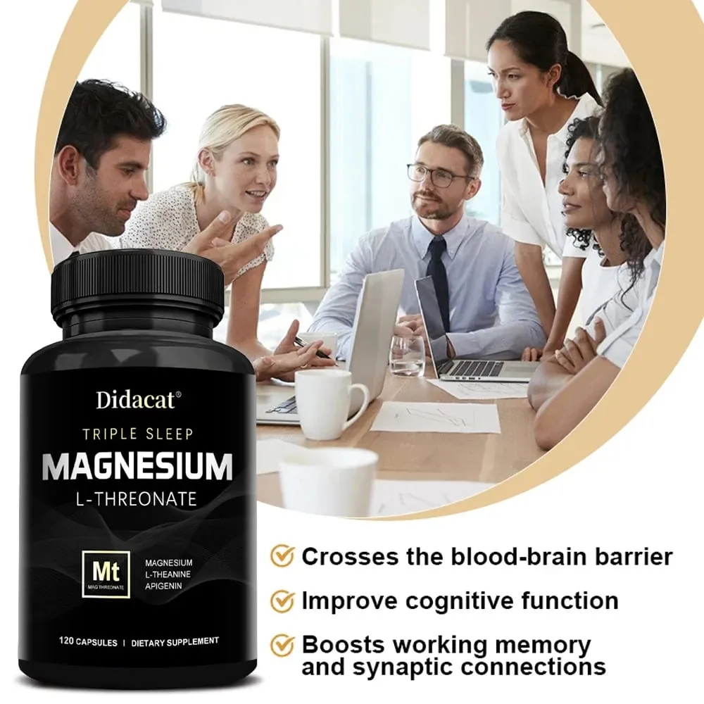 Magnesium L-threonate Capsules - Enhance Concentration Memory Promote Brain Health Improve Sleep Quality Reduces Fatigue