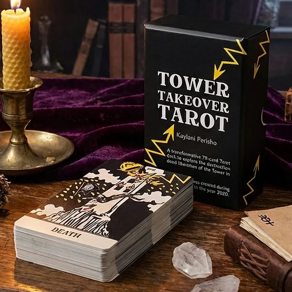 Tower Takeover Tarot Deck in Rigid Box Unique 79-Card Tarot Set for Transformation & Liberation 12*7cm Double-embossed