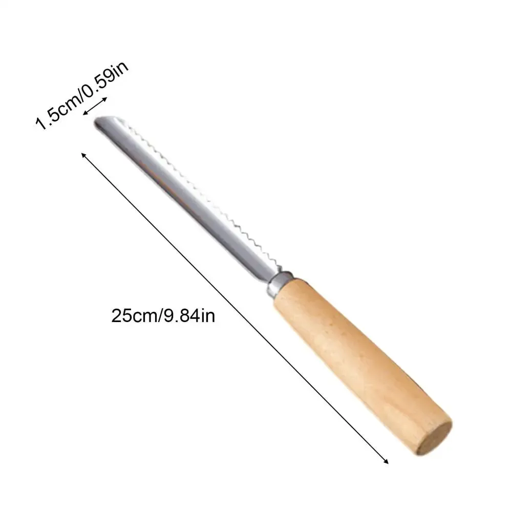 Stainless Steel Fruit Corer Multi-Function Pitter with Wood Handle Kitchen Fruit Slicing Cooking Juicing Canning Platters Tool