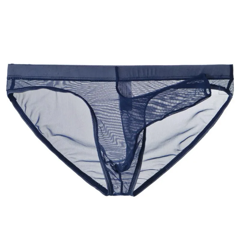 Sous-vêtements en maille transparente avec nez d'éléphant pour hommes, slip fin, léger, à séchage rapide, taille basse, respirant