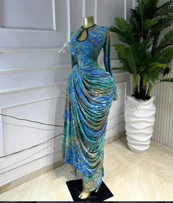 CM.YAYA Kadın Çizgili Baskı Şerit Dantelli Uzun Kollu Bodycon Maxi Uzun Elbise 2026 Seksi Doğum Günü Partisi Eğitim Trendy Elbiseler