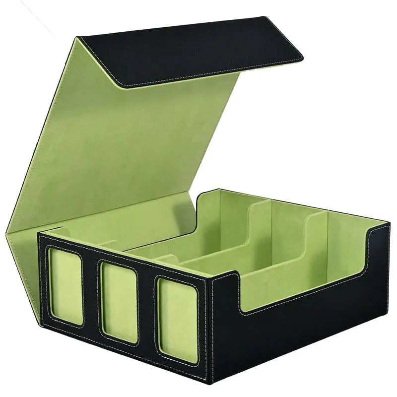 Card Storage Box for Trading Cards 1800+ Deck Box with Display Window Fits for Magic TCG PTCG Sports Cards