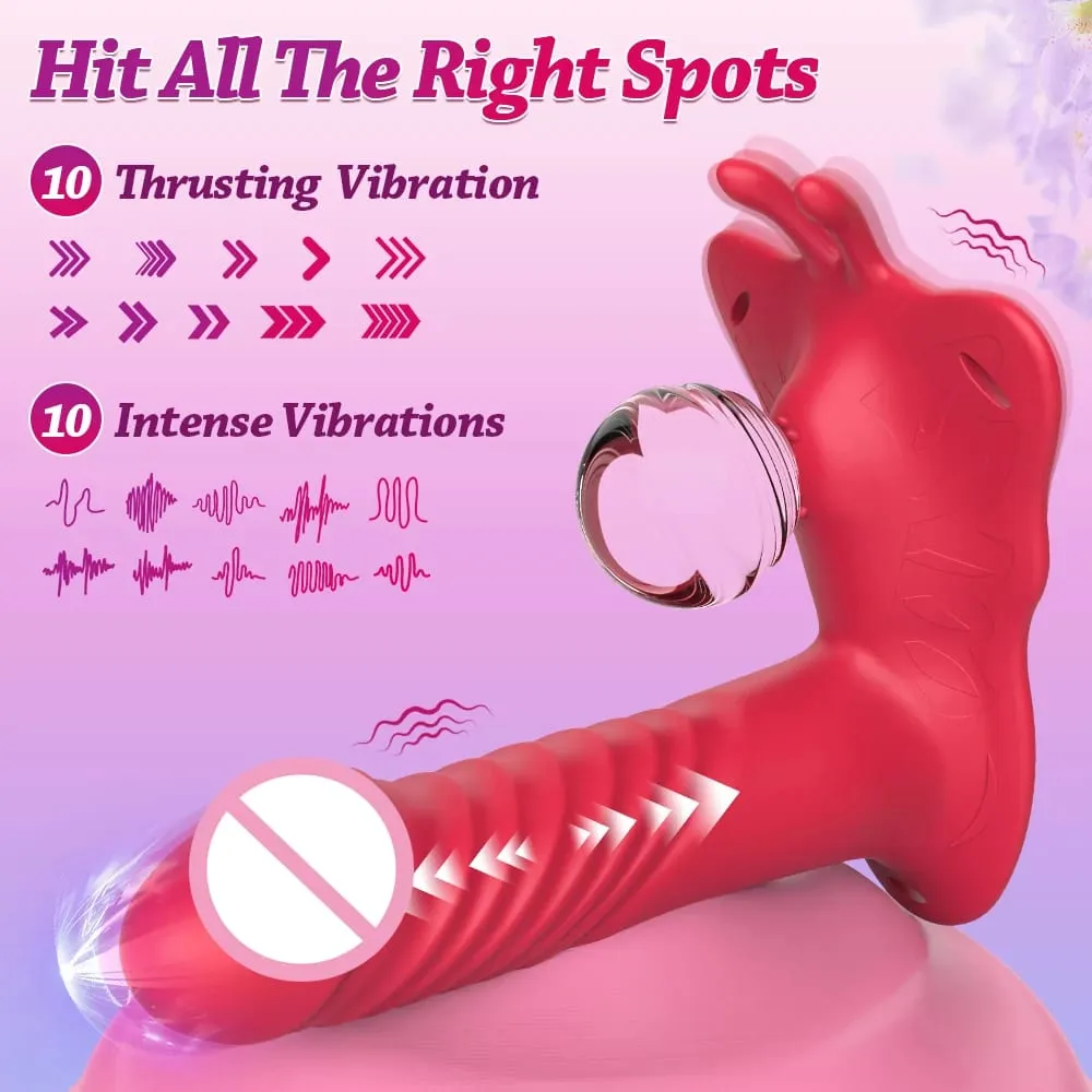 Wireless Remote Wearable Thrusting Vibrator 10 Telescopic Modes Vibrating Dildo Clitoris Stimulator Butt Plug Sex Toy for Women — image 3