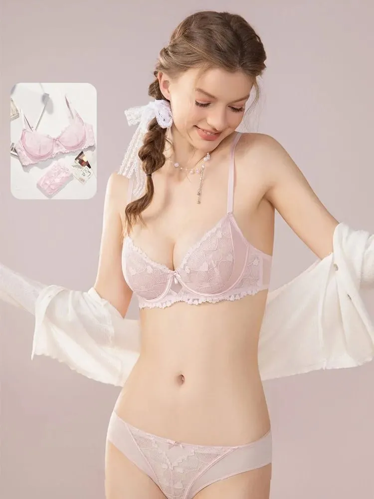 Sexy Lingerie Bra & Panty Set Sheer Floral Lace Teddy Ultra Thin Soft Comfortable Women Nightwear S-3XL Christmas Gift MOYISU — image 4