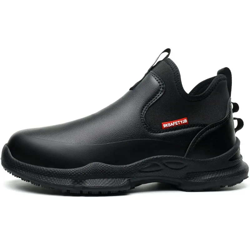 anti-skid kitchen work shoes non slip work waterproof boots lightweight Safety shoes for men chef work shoes leather sneakers — image 6