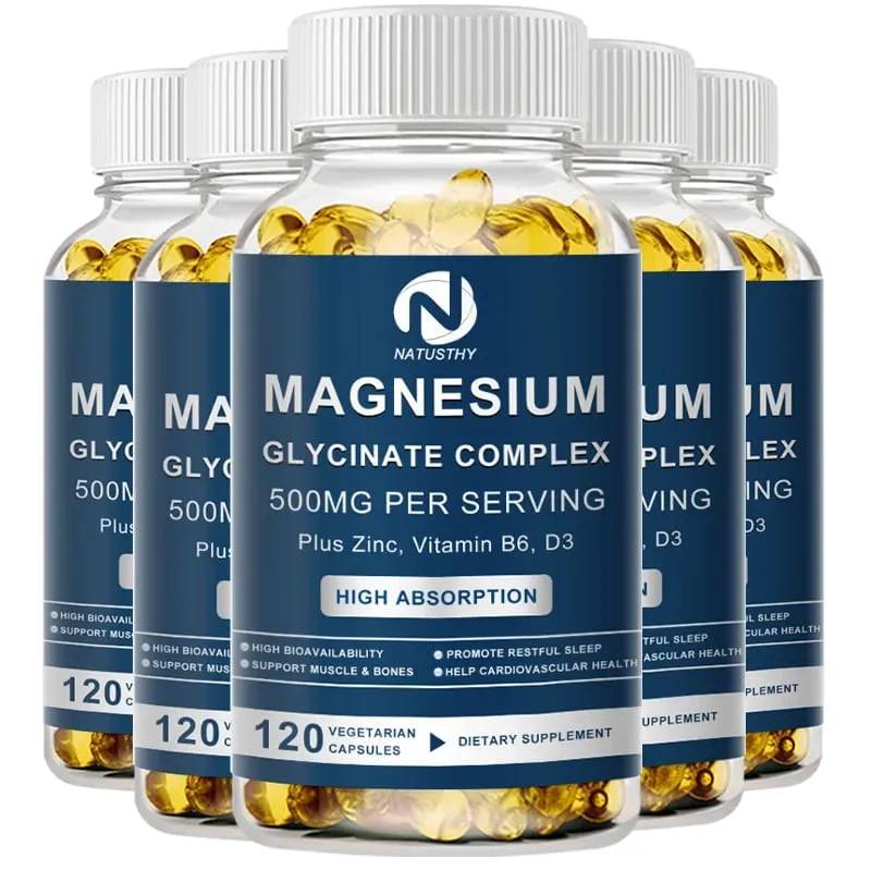 Magnesium Glycinate Capsules with Zinc for Sleep Quality Muscle Recovery Heart Brain Health