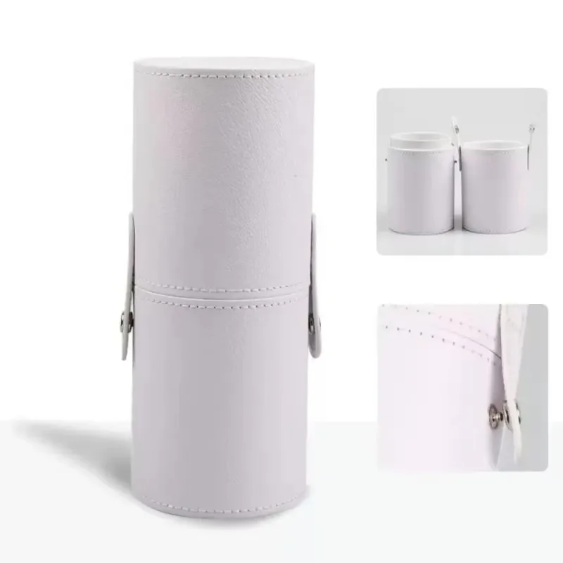 PU Leather Makeup Brush Bucket Dust-Proof Waterproof Empty Cosmetic Brushes Pen Holder Portable Makeup Brush Organizer