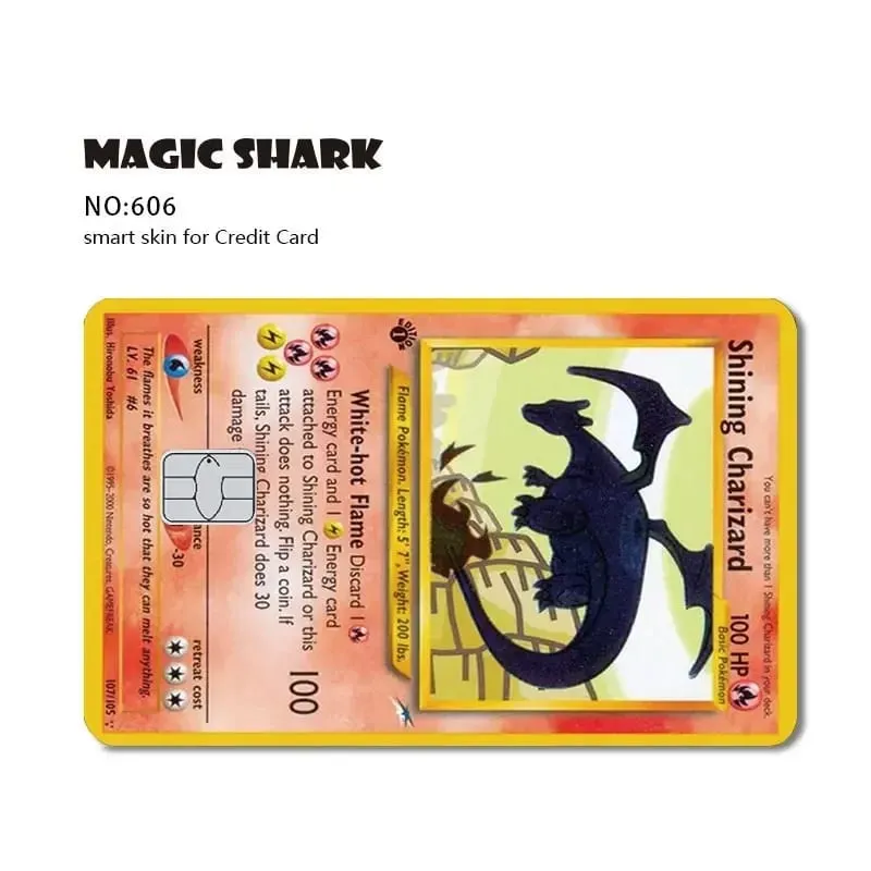 2025 New Pokemons Charizard Blastoise Bulbasaur Eevee Metwo Sticker Film Skin Cover for Credit Debit Card