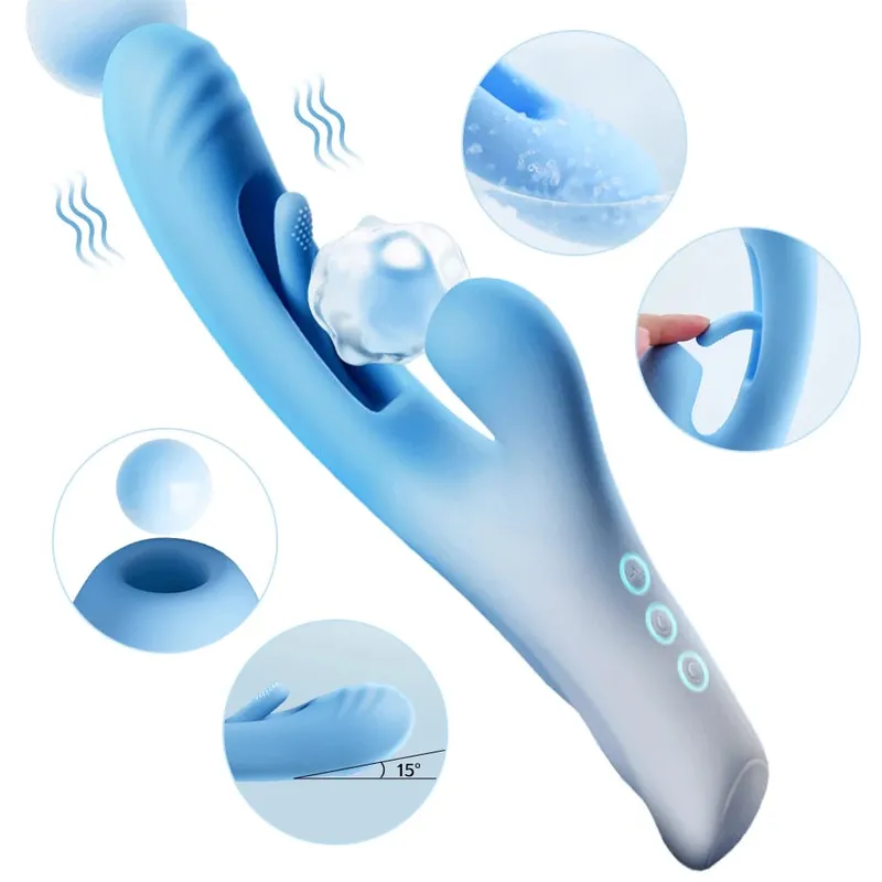 Lussuoso campo toccando sbattimento vibratore della vagina per le donne Sucker Rabbit Succhiare vibratore Masturbatore femminile Giocattoli del sesso per la donna