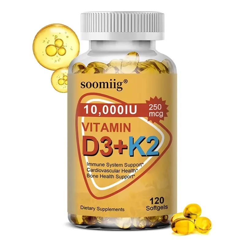 Vitamin D3 K2 Softgel Capsule Supplement Support Joint Bone and Immune Health Strong Bones & Healthy for Men Women — image 1