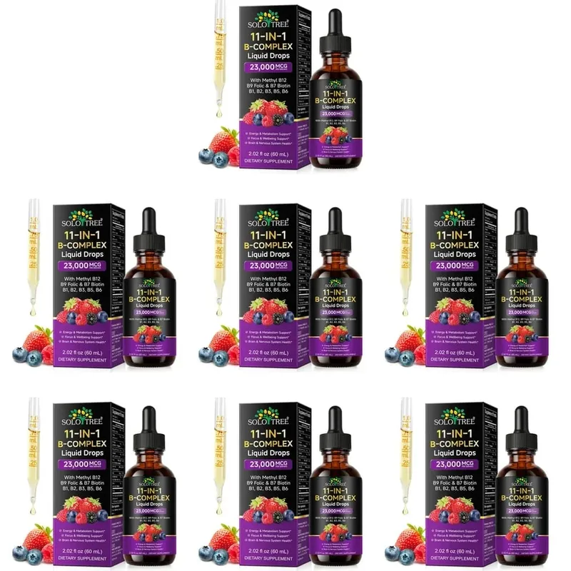 Tetes Cairan B-kompleks 11-In-1 Metil B12 Folat Biotin untuk Fokus Energi & Formula Pendukung Saraf Otak Dewasa 60Ml — image 13