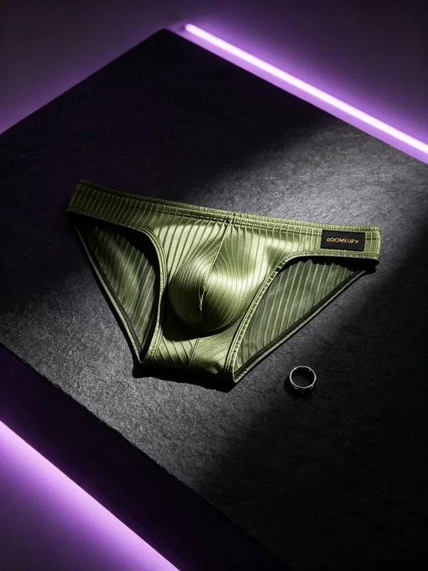 3PCS Men's Briefs Vertical Stripe Fabric Pouch Slim Fit Light Breathable Daily Casual Underwear Daily Casual Underwear for Men
