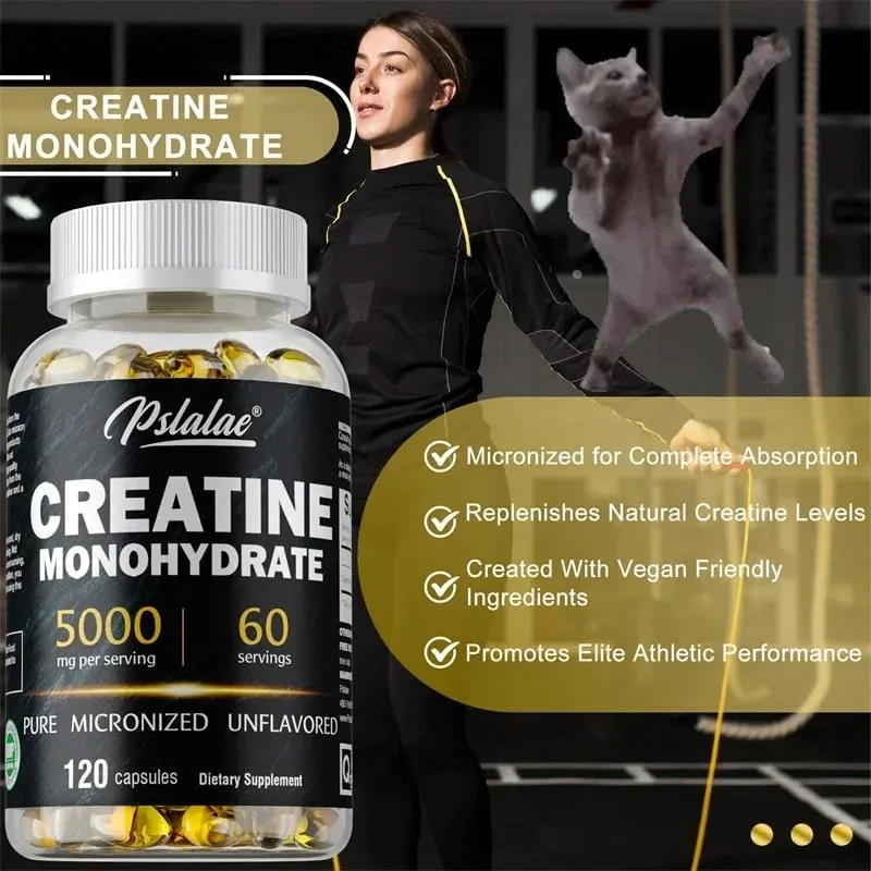 Creatine Monohydrate Capsule - Enhance Muscle Strength Relieve Fatigue Promote Energy Production and Improve Performance