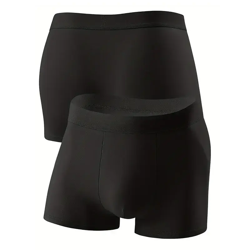 3-Piece Set Of Men's Black Sexy Boxer Shorts, Soft And Breathable Casual Underwear, Men's Comfortable Boxer Shorts