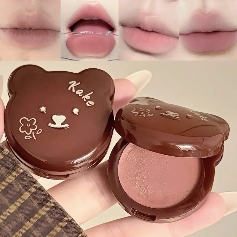 Bear Multi-use Cheek Lip Stick Creamy Soft Texture Natural Brightening Complexion Daily Blush Velvety Smooth Lipstick Makeup