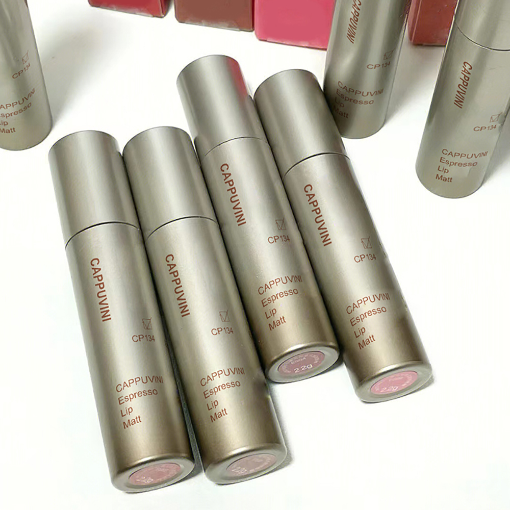 Cappuvini Espresso Matte Velvet Lip Glaze Chống Thấm Nước Kết Cấu Lâu Mịn Bóng Trang Điểm Màu Môi