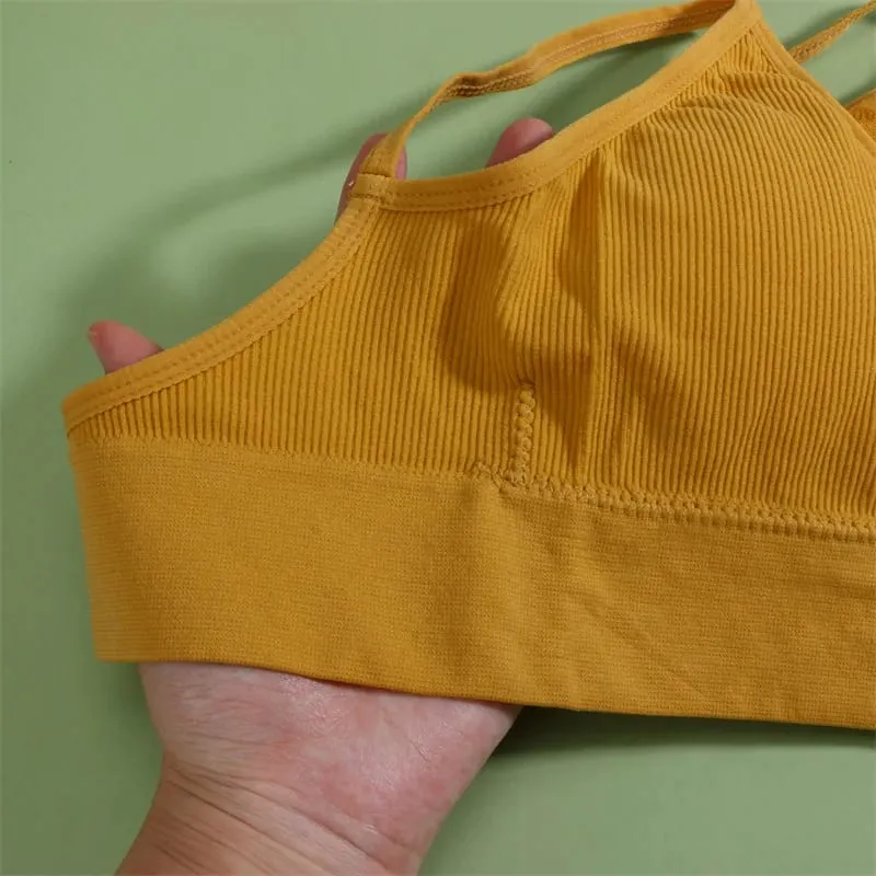 Lingerie Women's UnderwearSexy Sport BralettSeamless BraSet Low Waist TraceThong Sports Two Piece Bra Woman Clothing Short Sets